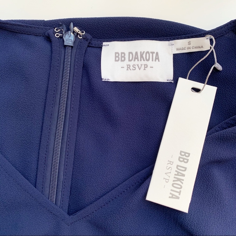 NWT BB Dakota RSVP Navy Blue Tiered Leg Jumpsuit - Picture 6 of 7